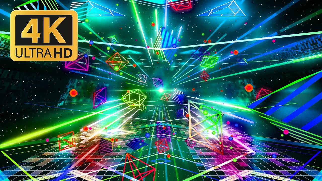 [4K] 4K Screensaver - Space Disco Elements | 6 Hours - Background Free Download