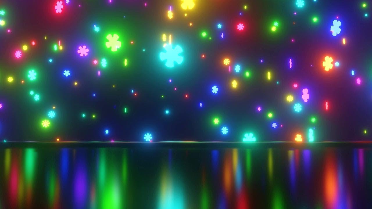 🌈 Neon Flower Light Shower | 8 Hours 4K 60FPS Party Background Video (No Sound)