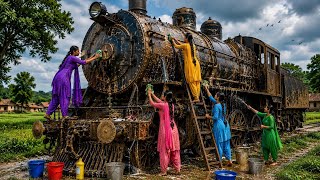 🚂 5 Village Girls Found a 100-Year-Old Giant Steam Train Engine