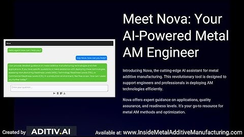 Meet Nova Your AI Powered Metal AM Engineer