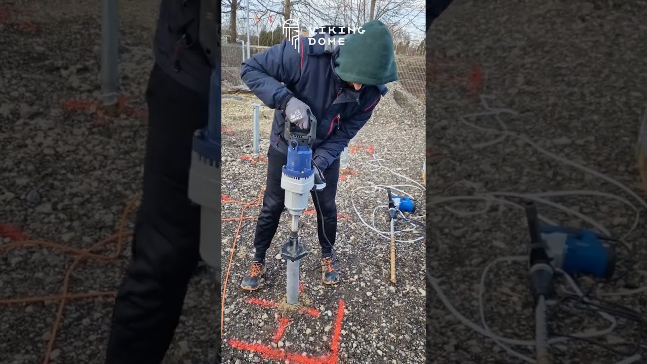 Ground screw installation.