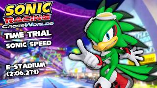 Sonic Racing CrossWorlds: Time Trial - E-Stadium (Sonic Speed) | 2:06.271