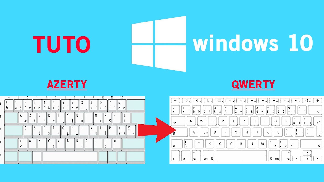 Passer du clavier AZERTY à QWERTY sur windows 10 - YouTube