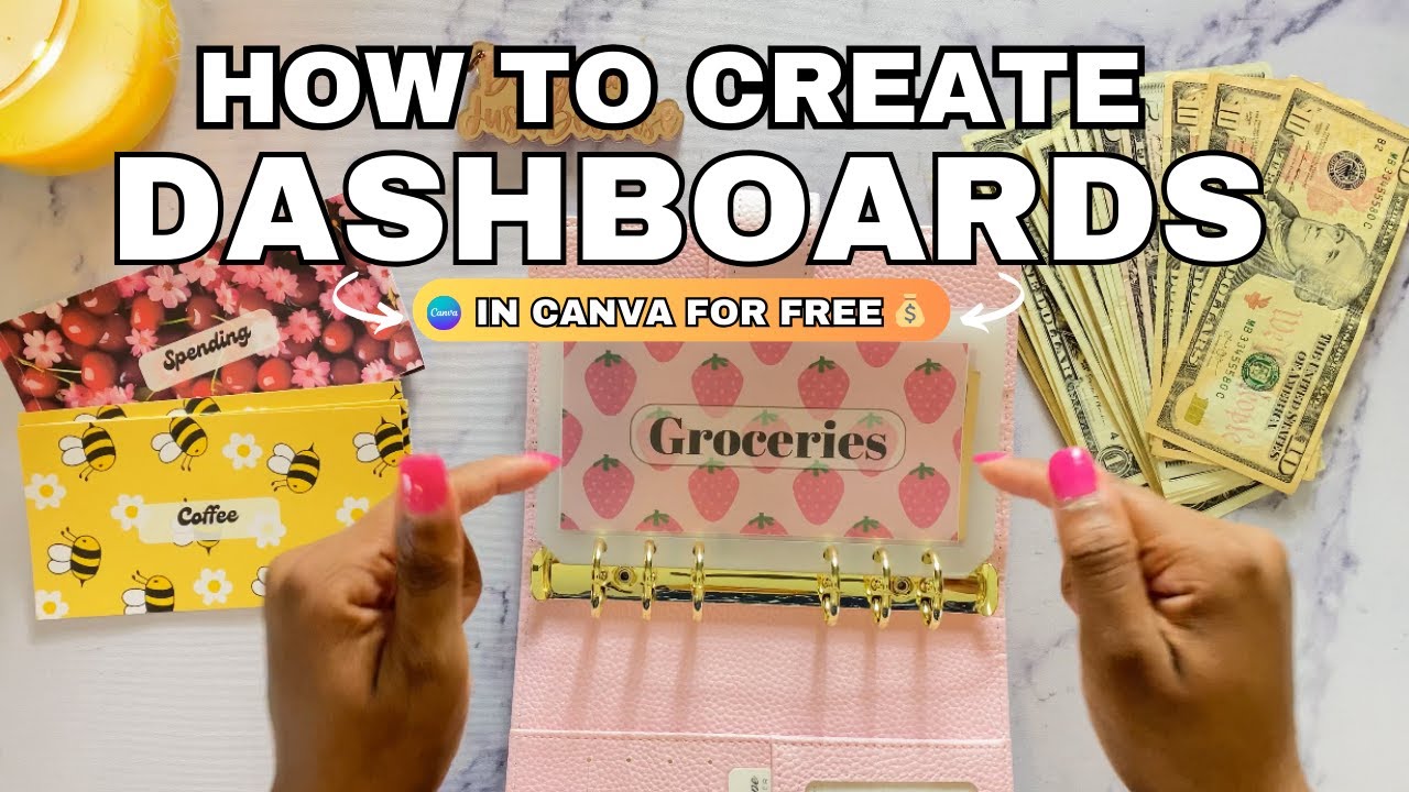How to Create your own CASH STUFFING DASHBOARDS in Canva using only the FREE version (Step-by-Step)
