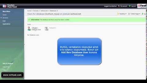 Plesk 9 MySQL Veritabanı Oluşturma