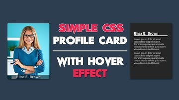 CSS Simple Profile Card With Hover Effect - CSS User Card Design