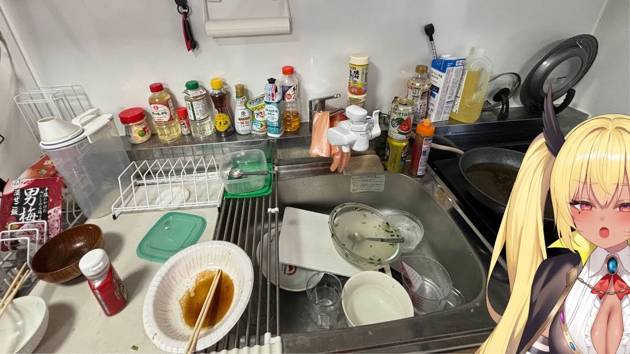 【片付け配信】24歳、独身。洗い物をためている。【今宵まいる】