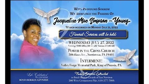 Funeral Service For Jacqueline Mae Simpson-Young