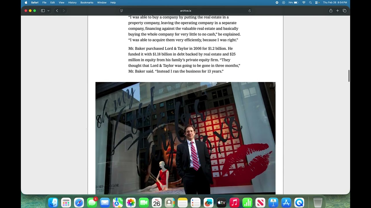 A Pathetic NY Times Article About Richard Baker's Department Store Tenure