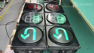 300mm Red U Turn & (RG countdown timer ) & Green U Turn high flux traffic light,Yangzhou Fama,