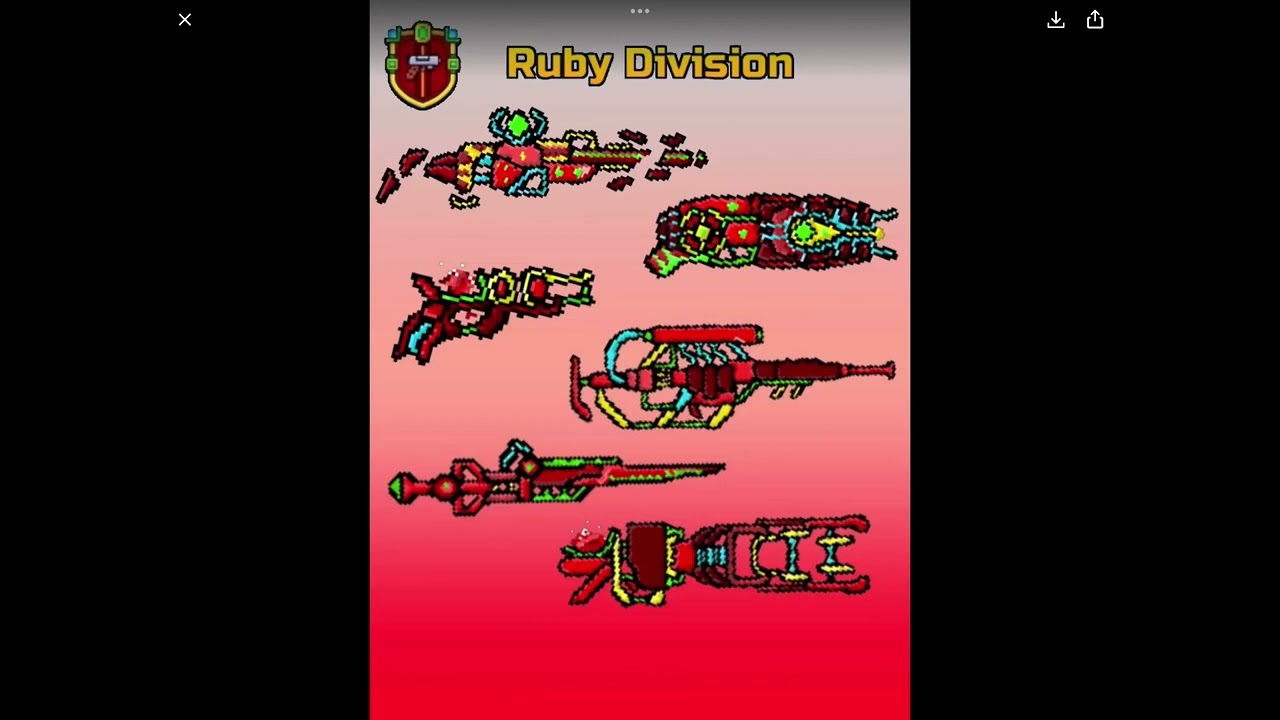 Pg3D Ruby division weapons.