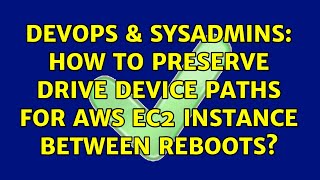 DevOps & SysAdmins: How to preserve drive device paths for AWS EC2 instance between reboots?