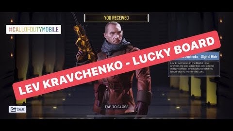 Call Of Duty Mobile - Lucky Board | Lev Kravchenko Digital Hide Character Skin | Season 8