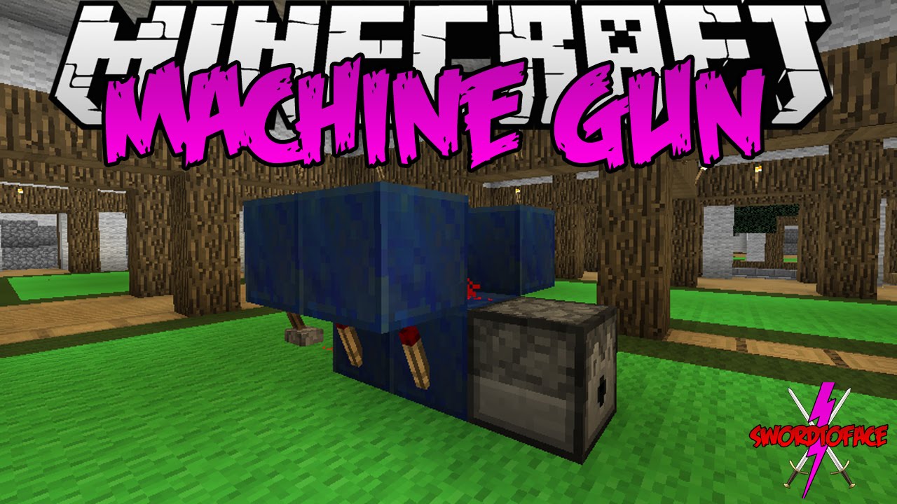 Minecraft Tutorial | "How To Make A Machine Gun" | 1.8