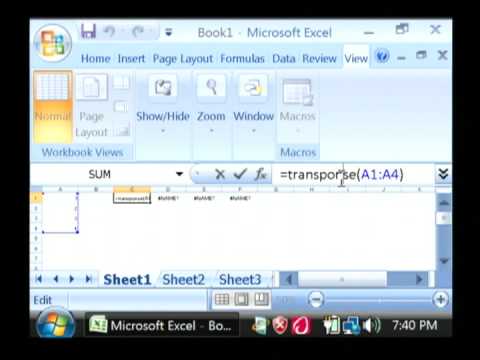 Computer Tech Lessons : How to Transpose a Data Array in Microsoft Excel