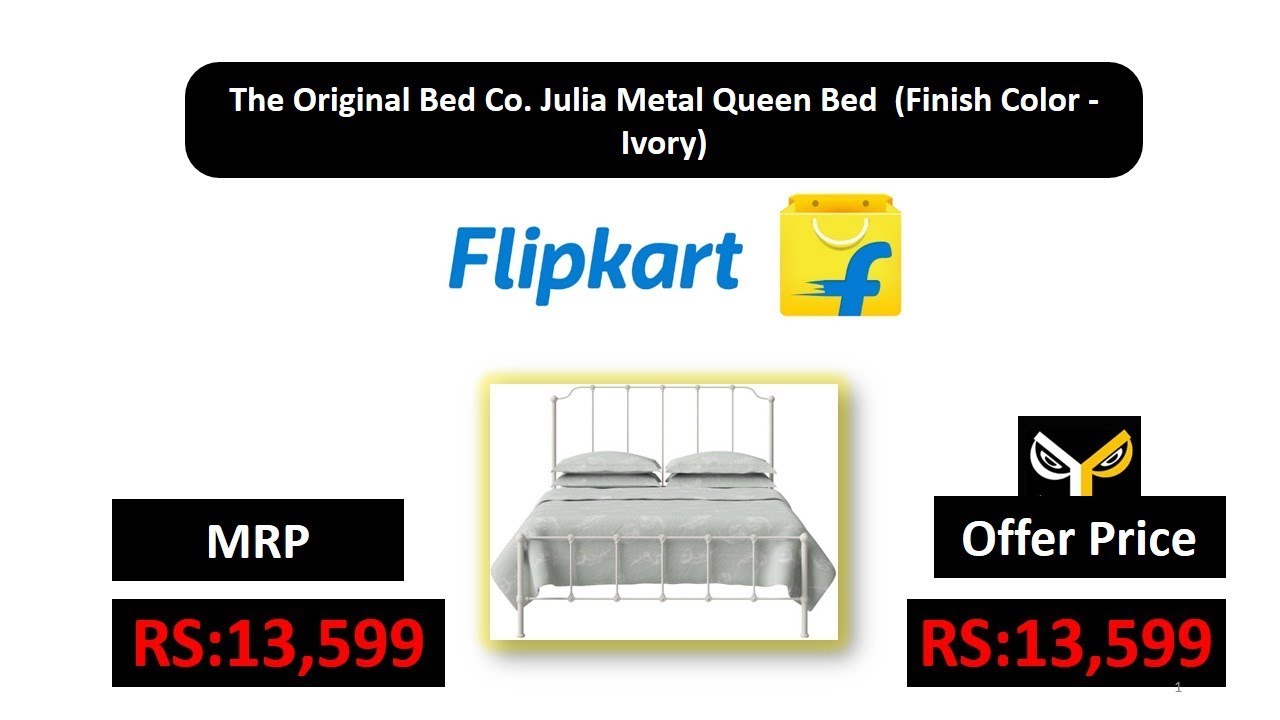 The Original Bed Co. Julia Metal Queen Bed  (Finish Color - Ivory)