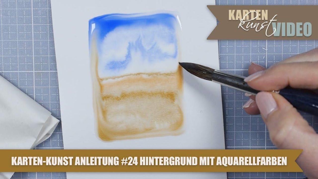 Karten Kunst Anleitung #24 Hintergrund mit flüssigen Aquarellfarben ...