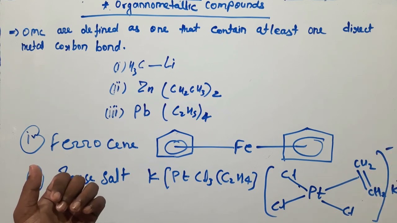 Organometallic compounds (bsc 3rd yr) - definition, examples & exceptions.