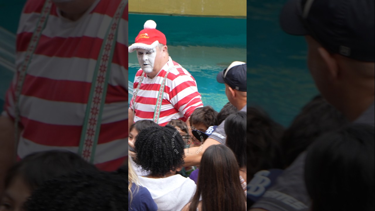 Tom o mímico fugiu da foto depois de reunir várias pessoas 🏃🏻‍♂️😂🤣 #tomthemime #seaworldmime