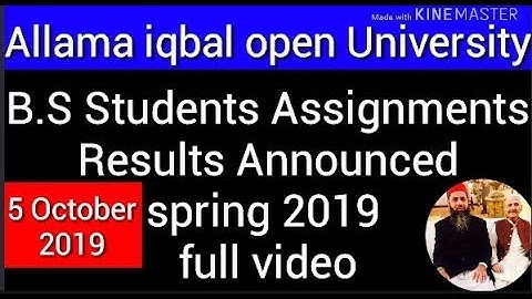 Aiou B.S Students Assignments results Announced spring 2019 full guide complete video