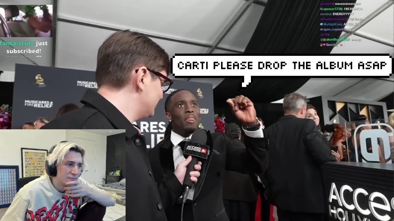 xQc Reacts to Kai Cenat Getting Interviewed at The Grammys Red Carpet ...