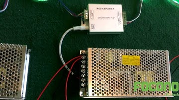How to connect long distance LED RGB strip, power supply and amplifier
