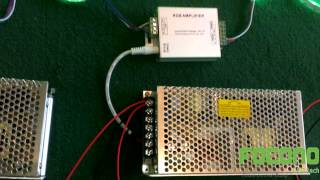How to connect long distance LED RGB strip, power supply and amplifier