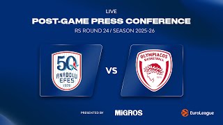 🔴 #EuroLeague 2025-26 RS R24 Press Conference: Anadolu Efes - Olympiacos