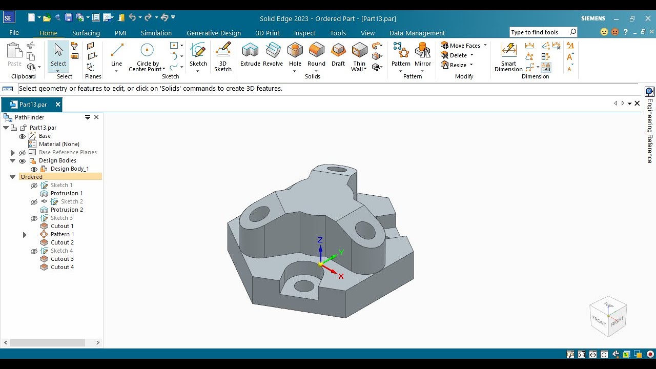 Solid Edge Community Edition tutorial 13