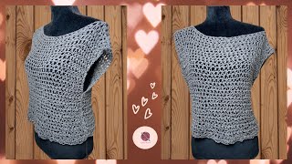 BLUSA SÚPER CÓMODA Y FÁCIL A CROCHET