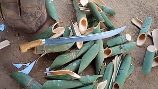 tes ketajaman PEDANG ALI SS !!!/tebas bambu/sharpness test/make a sword