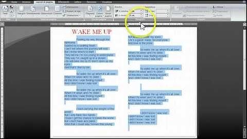 Disposizione testo in colonne