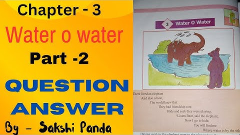 class 4  environmental studies chapter 3( water o water) part-2 question answer।। sakshi panda।।