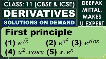 first principle of e^rootx, e^x2, e^sinx, x2.cosx, x.e^x I class 11 I cbse I ab-initio delta method