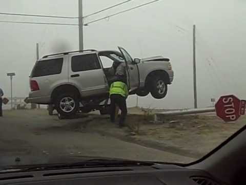 world s craziest car accident driver defies gravity otay mesa