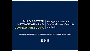 Setting the Foundation: Configurable Joins Concepts and Basics