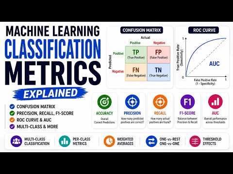 Machine Learning Classification Metrics Explained (Confusion Matrix, Precision, Recall, F1, ROC AUC)