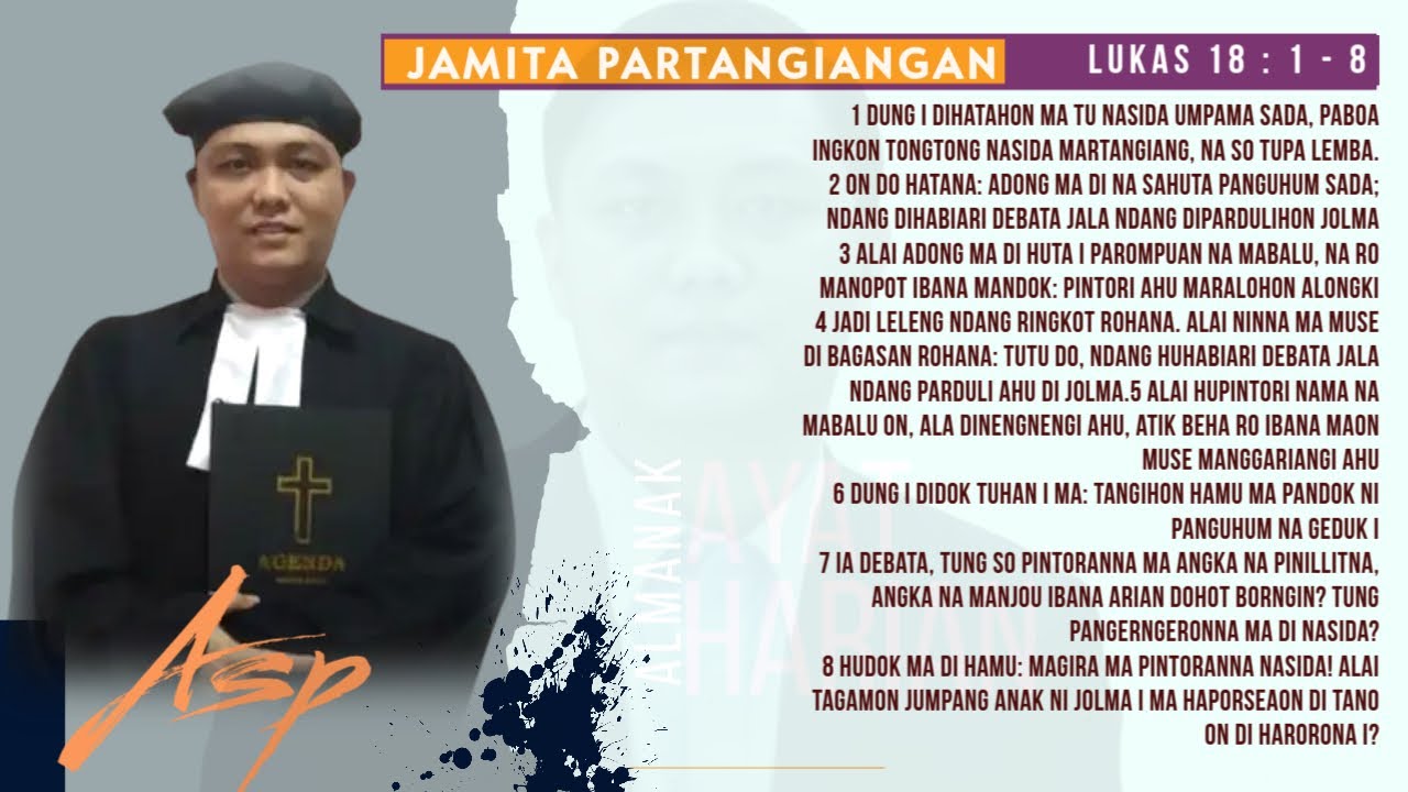 JAMITA PARTANGIANGAN (Lukas 18 : 1 - 8) 15-18 OKT 2025