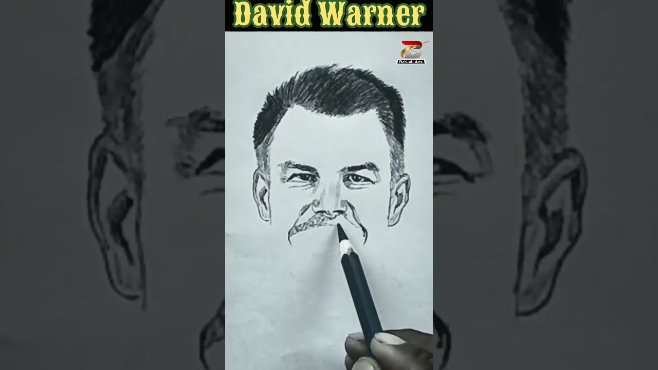 🎨✨ Sketching the Magic of David Warner 🏏🌟