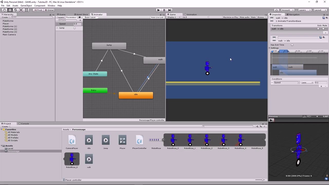 #3 Animation du personnage sprite - YouTube