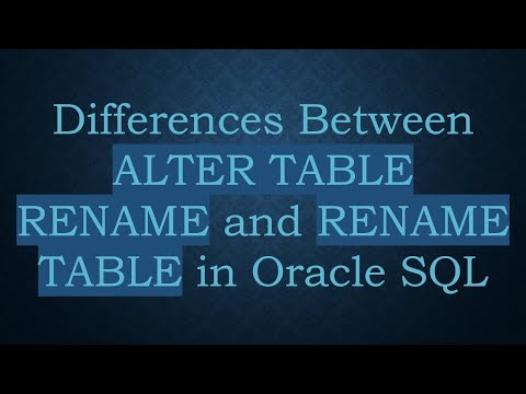 Differences Between ALTER
