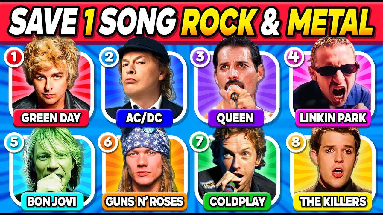 SAVE ONE ROCK / METAL SONG 🎸 The Most Played Songs EVER | Music Quiz