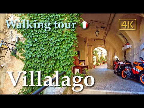 Villalago (Abruzzo), Italy【Walking Tour】History in Subtitles - 4K