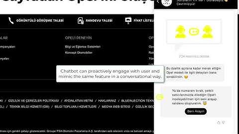 Opel Website Proactive Chatbot Conversation Example