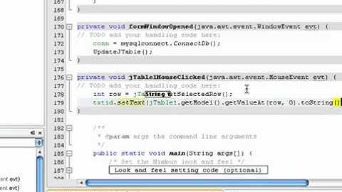 java netbeans and mysql   tut  5 retrieve jtable data to textbox
