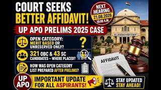 UP APO Prelims 2025 Case Court Seeks Better Affidavit 321 OBC 43 SC Candidates Big Update