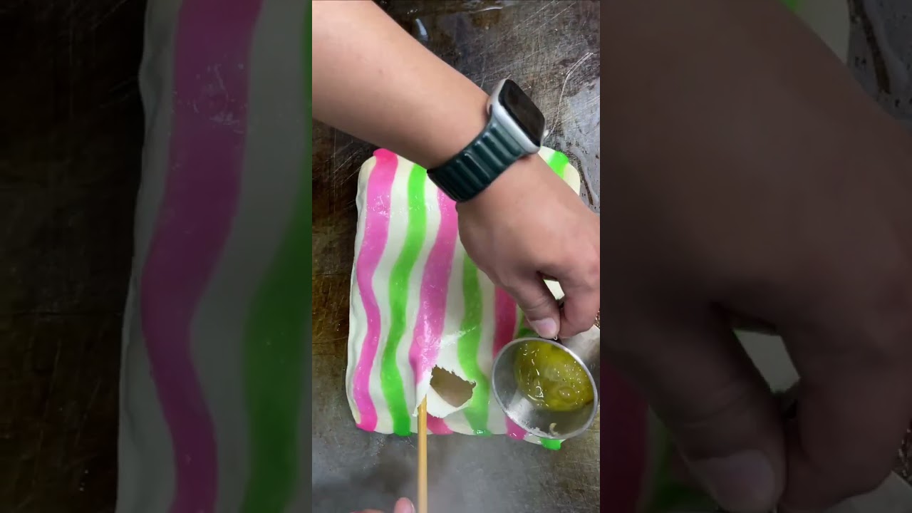 Asian street food - Dough with egg filling