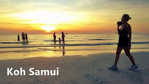 KOH SAMUI Thailand 4K Relaxing SUNSET Beach Walk