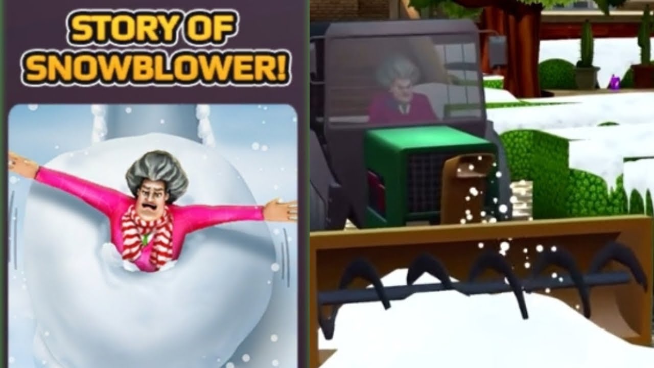 Scary teacher 3D gameplay | miss t's story of snowblower! 