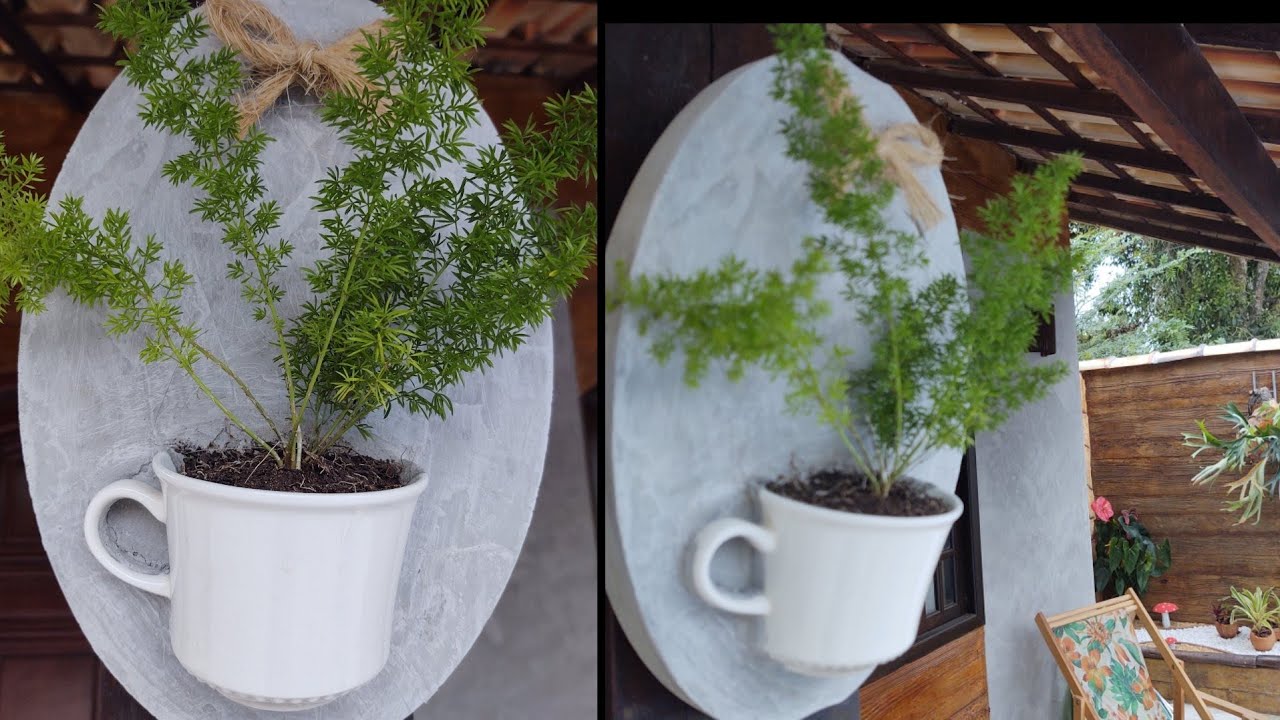COMO FAZER VASO DE PLANTA COM XÍCARA - DIY VASINHO DE XICARA DE PAREDE - RECICLAGEM COM XÍCARA